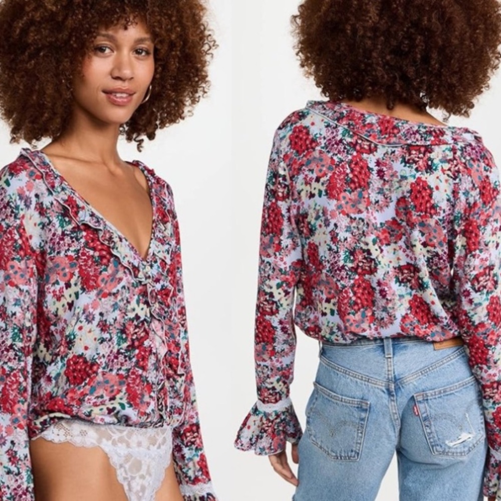 Intimately Free People Heat Wave Bodysuit in Rose Garden Combo